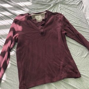 Banana republic Mens LS Henley Burgundy